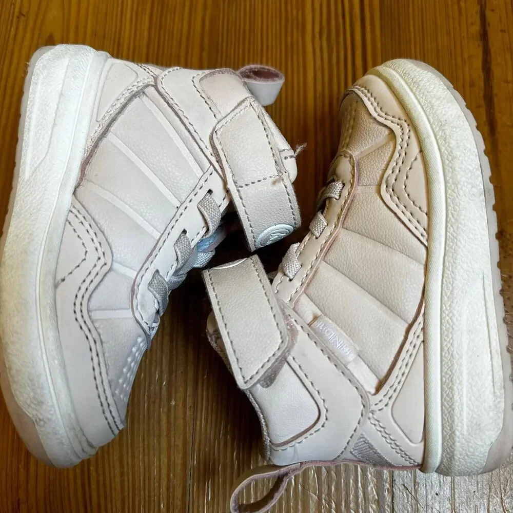 AND1 toddler girl pink‎ faux leather high top sneakers SIZE 5 - Picture 5 of 7